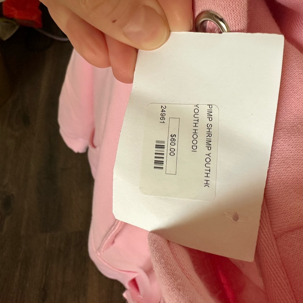 NWT Pimp Shrimp Kids Pink Pullover Hoodie - Picture 4 of 4